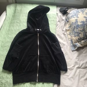 Garage velvet zip up sweater